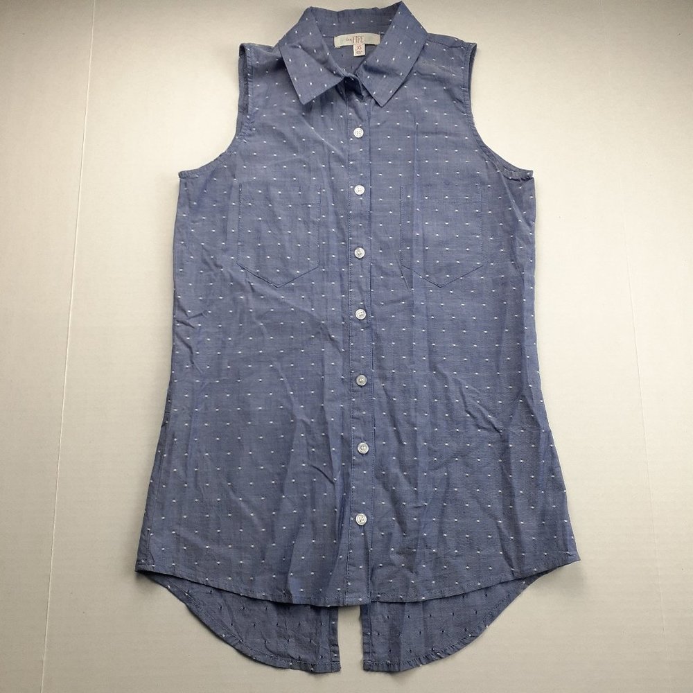 Love, Fire Polka Dot Sleeveless Top with Back Slit
